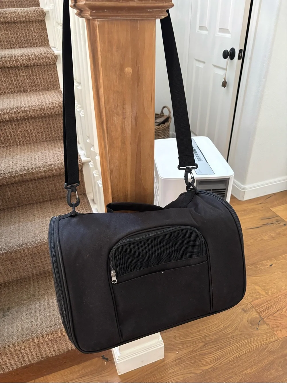 Black Soft-Sided Pet Carrier with Adjustable Shoulder Strap - Unbranded